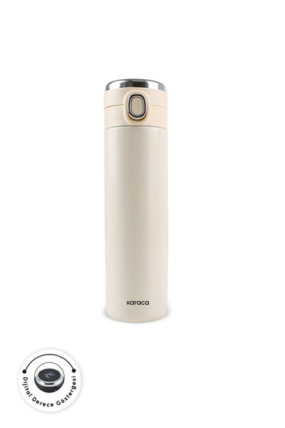 Karaca Etro Leakproof Steel Digital Thermos 480 ml Cream