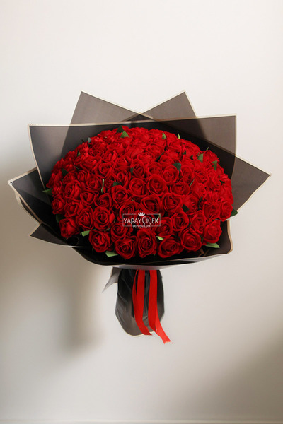 Yapay Çiçek Deposu Yapay 101li L’Amour Infini Gül Sevgili Özel Gün İsteme Kır...