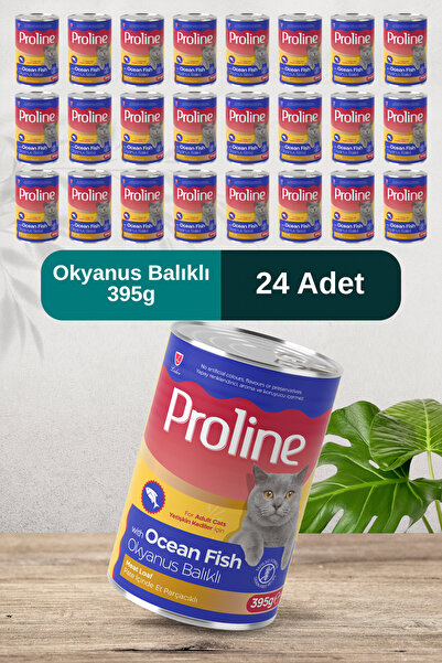 Pro Line Okyanus Balıklı Pate İçinde Et Parçacıklı Kedi Konservesi 395g x 24 Adet