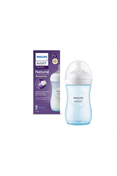 Philips Avent PHILIPS AVENT Natural Response Bottle SCY903/21, 260 ml, slow flow, blue, 1 month+