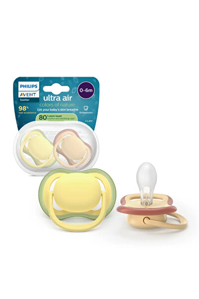 Philips Avent Set of 2 Philips Avent Ultra Air pacifiers SCF087/07, orthodontic, BPA-free, 0-6 months, colored