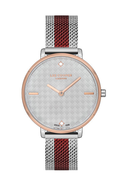 Lee Cooper Women's Watch, Mother of Pearl Dial, Rose Case, Mesh Silver Strap,...