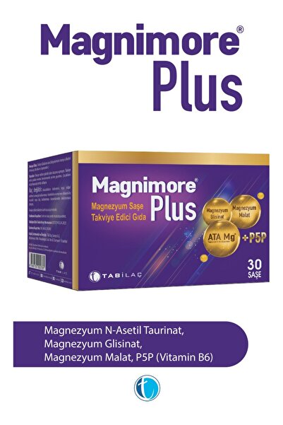 Magnimore Plus Magnezyum 30 Saşe N-Asetil Taurinat Bisglisinat Malat Vitamin B6 P5P