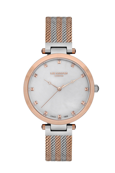 Lee Cooper Kadın Saat, Sedef Kadran, Silver Rose Kasa, Silver Rose Kordon, Qu...