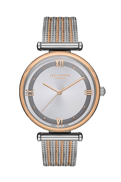 Lee Cooper Kadın Saati, Gümüş Kadran, Gümüş Rose Kasa, Gümüş Kordon, Quartz, 3ATM, Lc07114.530