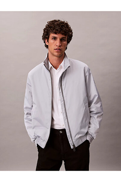 Calvin Klein Чоловіча куртка Calvin Klein з м'якою підкладкою та коміром-стійкою, сірий мармур