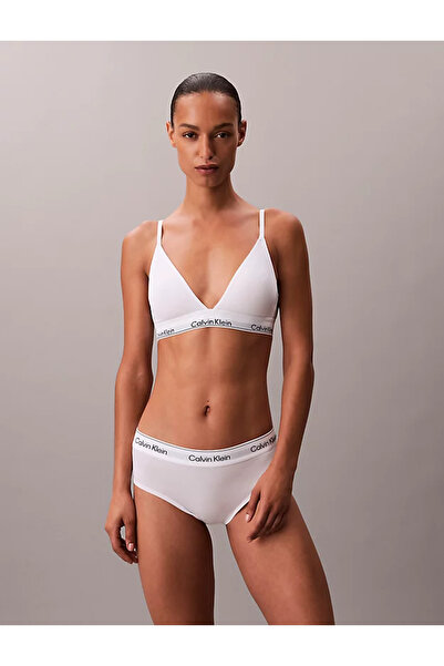 Calvin Klein Γυναικείο Σουτιέν Calvin Klein από Λευκό Βαμβακερό Μοντάλ με Ελαφριά Φόδρα και Τριγωνικό Στυλ