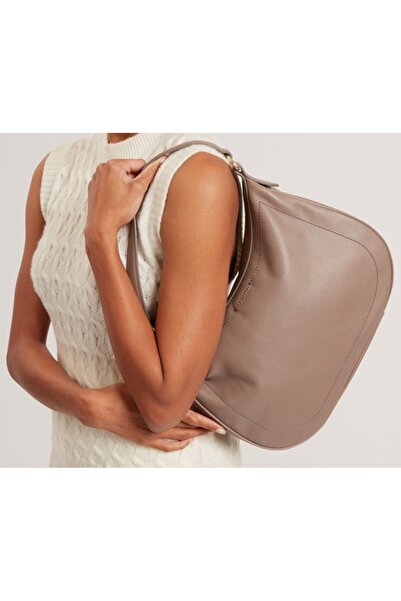 Ted Baker Velká kožená kabelka hobo s popruhy