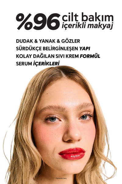 Cream Co. Allık Ruj Göz Farı Glow Tint Deep Red | Nemlendirici Makyaj | 501 Kırmızı | Hyaluronik Asit Peptit
