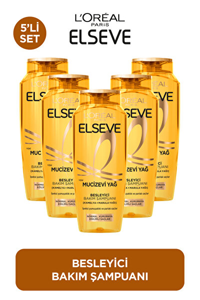ELSEVE Mucizevi Yağ Besleyici Bakım Şampuanı 300 ml 5'li Set