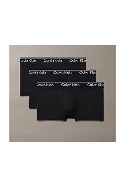 Calvin Klein Pánské logo, elastický pas, 3dílné černé boxerky LV00NB4409-UB1