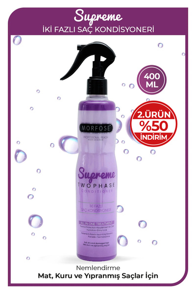 Morfose Çift Fazlı Supreme Fön Suyu 400 ml - Mat, Kuru ve Yıpranmış Saçlar