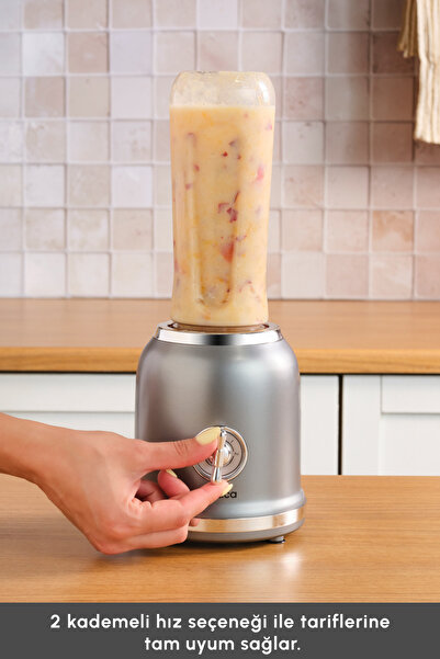 Karaca Retro Personal Personal Smoothie Blender Γκρι