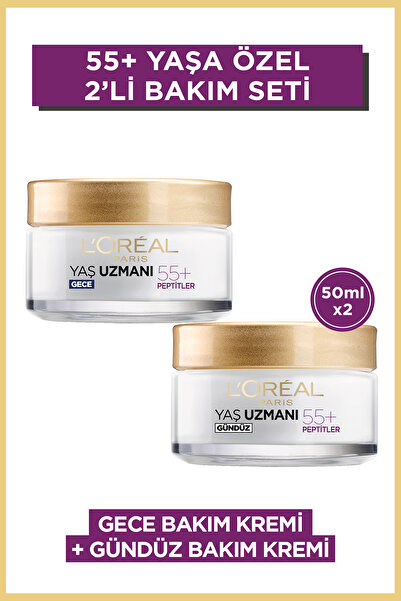L'Oreal Paris Yaş Uzmanı 55+ Kırışıklık Karşıtı Yenileyici Gündüz & Gece Krem...