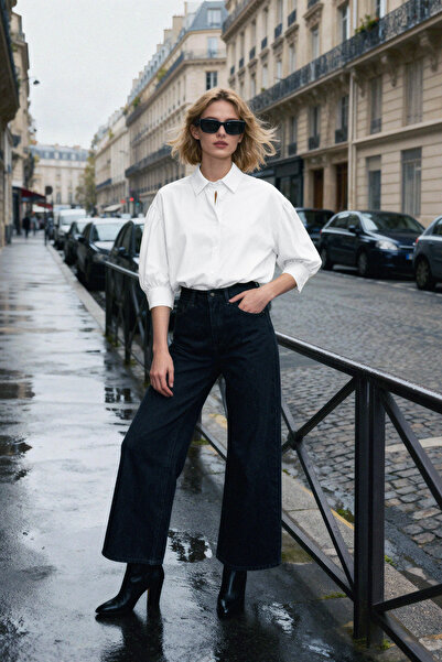 Trendyol Collection White Balloon Sleeve Shirt Twoss25Go00173