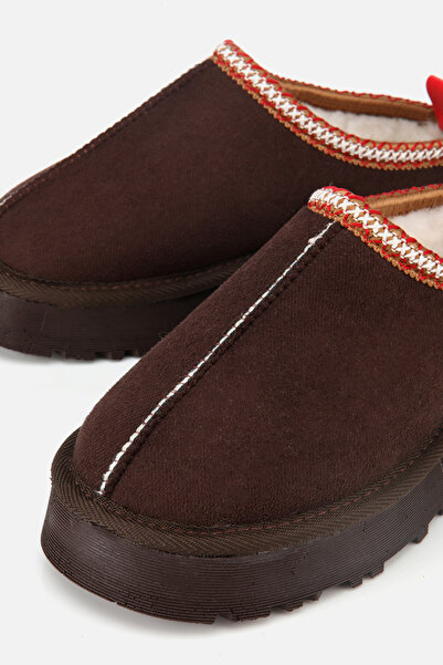 Yaya by Hotiç Women's Brown Furry Flat Slippers