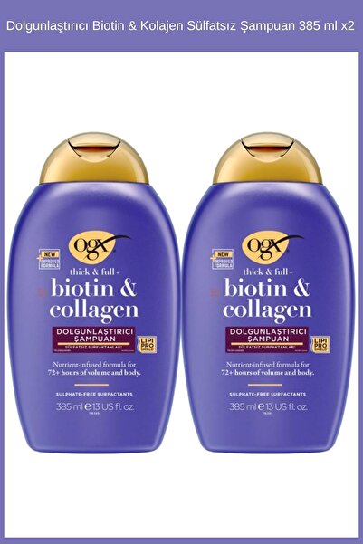 OGX Dolgunlaştırıcı Biotin & Kolajen Sülfatsız Şampuan 385 ml x2
