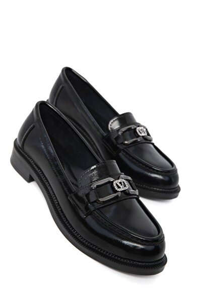 SOHO Черни матови кожени дамски мокасини 21159