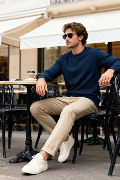 Trendyol Collection Petrol Regular/Normal Cut Long Sleeve Sweatshirt Without Ribbon Tmnaw20Sw0164