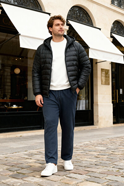 Trendyol Collection Indigo Large Size Oversize/Wide Cut Textured Loose Sweatpants Tmnss25Aj00004