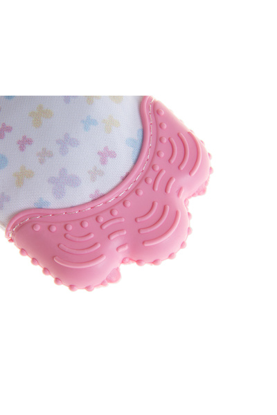 Babyjem Hışırtılı Silikon Diş Kaşıyıcı Eldiven - Pembe