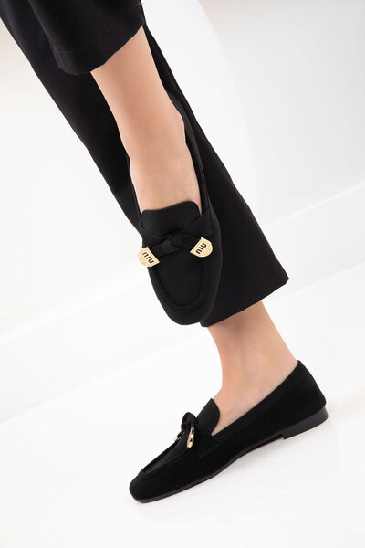 SOHO Μαύρα Suede Γυναικεία Παπούτσια Loafer 21162