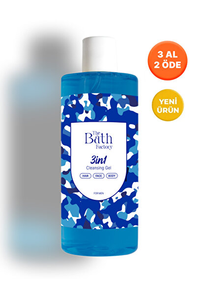 THE BATH FACTORY 3 in 1 Erkeklere Özel Saç Yüz Vücut Temizleme Jeli 400 ml