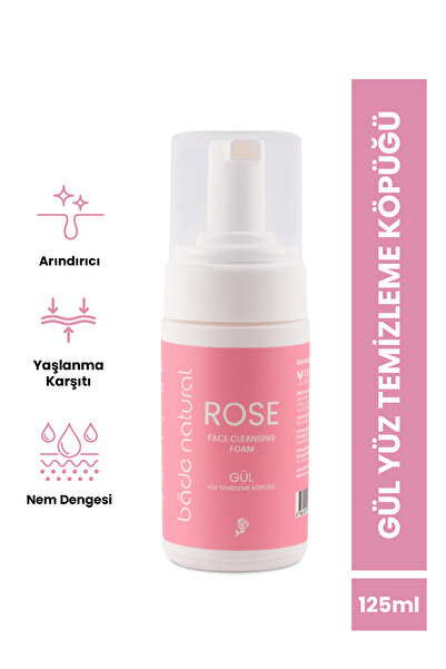 Bade Natural Gül Suyu Yüz Temizleme Köpüğü %100 Doğal ve Vegan 125 ml