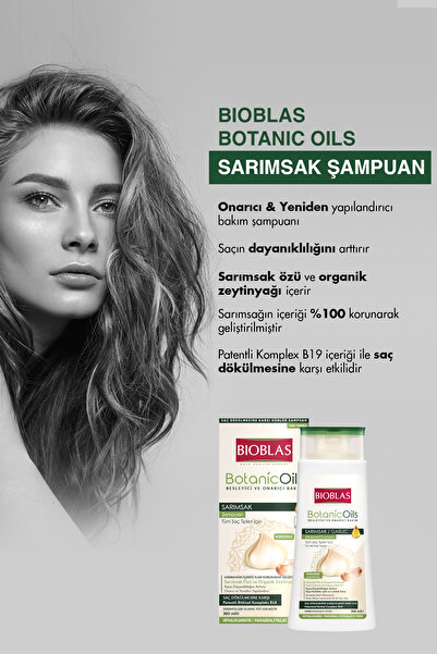 Bioblas Botanic Oils Sarımsaklı Şampuan 360 ml Saç Dökülmesine Karşı, Güçlendirici