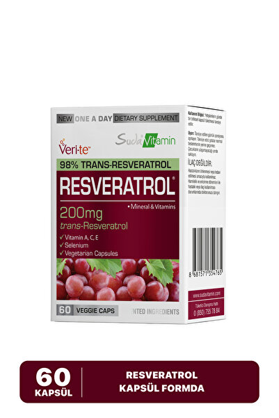 Suda Vitamin Resveratrol Vitamin A,C,E, +Selenyum  | Cilt + Bağışıklık Desteği  | 60 Kapsül