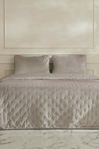 Karaca Home طقم غطاء سرير مزدوج من لوريان باللون الرمادي