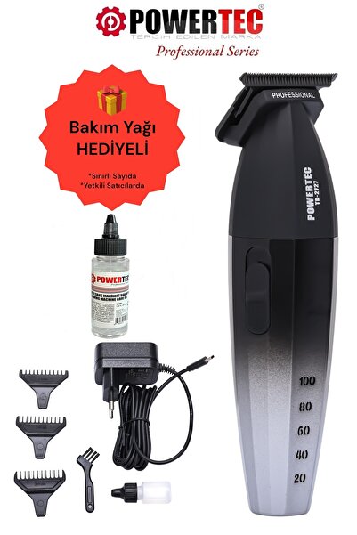 POWERTEC TR-2727 Black Profesyonel Type-C Şarjlı Sakal Ense Çizim Tıraş Makinesi