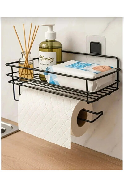 Home Suport adeziv cu rolă de hârtie Suport pentru prosoape Suport pentru șervețele Suport pentru hârtie pentru prosoape Suport negru pentru baie pentru bucătărie