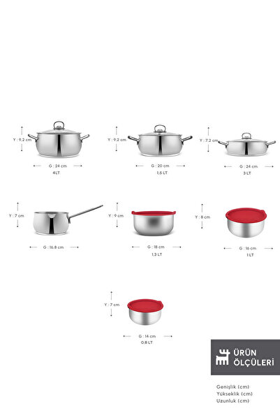 Karaca Cook Hide V2 13dílná indukční základna sada ocelového nádobí