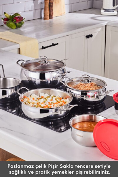 Karaca Cook Hide V2 13-teiliges Kochgeschirrset aus Stahl mit Induktionsboden