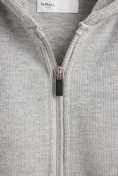 LEFTIES Παιδικό πλεκτό μπουφάν με κουκούλα και φερμουάρ