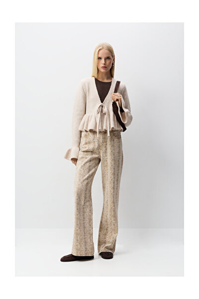 LEFTIES Dámska pletená bunda s peplum lemom