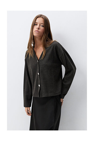 LEFTIES Dámská pletená bunda s ozdobnými knoflíky