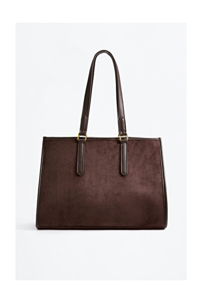 LEFTIES Dámska nákupná taška z umelého semišu a kožušiny