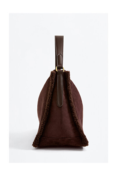 LEFTIES Dámska taška z faux semišu a shearlingu cez rameno