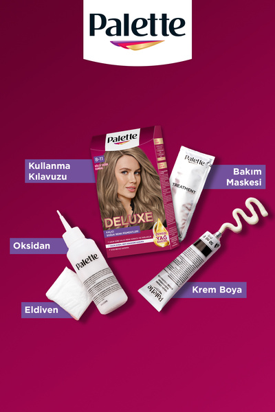 Palette Deluxe 8-11 Küllü Soğuk Kumral Zengin Yağ Bakımı Kit Saç Boyası Bakım Maskesi