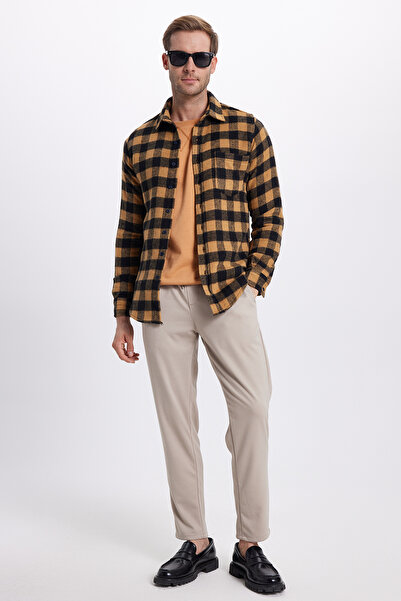 Tudors Erkek Regular Fit Klasik Kesim Beli Lastikli Bağcıklı Bej Jogger Pantolon