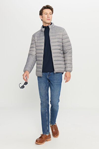 AC&Co / Altınyıldız Classics Windproof Warm Ultra-Light Standard Fit Grey Puffer Men's Jacket