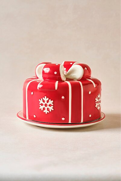 Karaca New Year Yılbaşı Candy Twist Kek Fanusu 22 cm