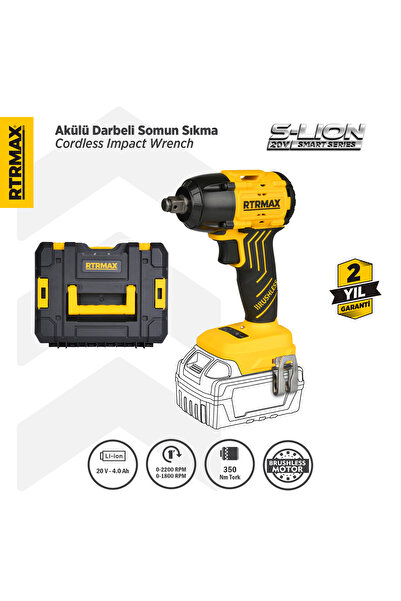 Rtrmax RTS5030B Şarjlı Somun Sıkma Makinesi Kömürsüz 1/2" 350 Nm - Akü Hariç