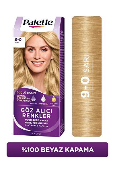 Palette Göz Alıcı Renkler Saç Boyası 9-0 Sarı Pentanol & Besleyici Yağ İçeren Saç Boyası 115 ml