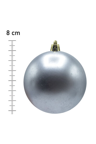 Waldern Χριστουγεννιάτικο στολίδι για χριστουγεννιάτικο δέντρο Ασημί 8 εκ. Ματ Σετ 6 Μπάλες Cici