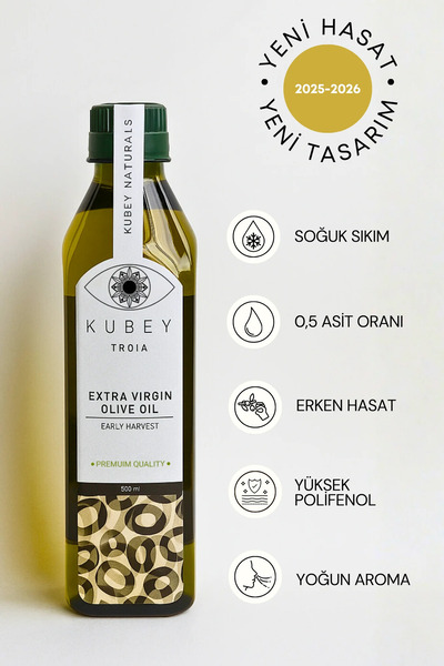 KUBEY NATURALS 2025-2026 YENİ HASAT Soğuk Sıkım Natürel Sızma Zeytinyağı, Erk...