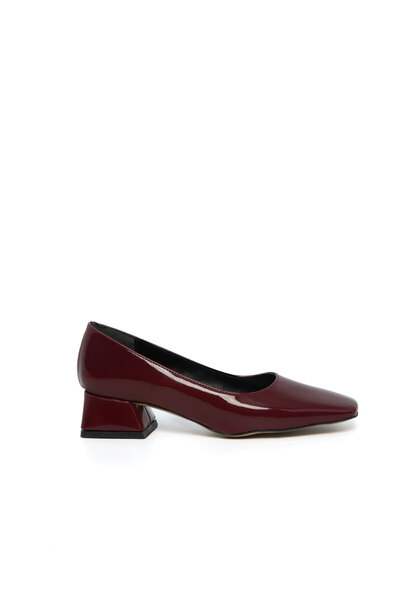 SOHO Burgundy Patent Leather Women's Classic Heeled Shoes 21200