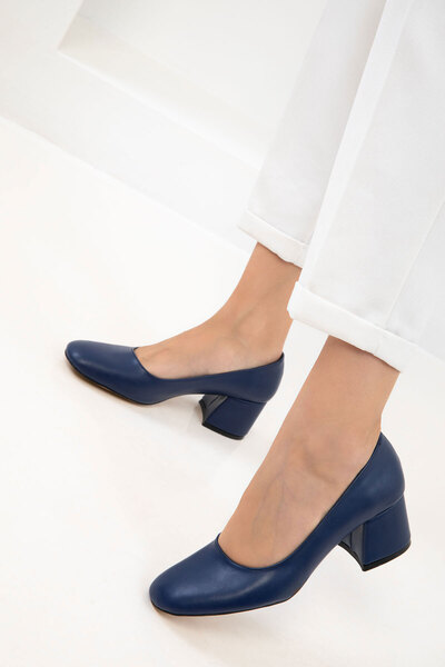 SOHO Navy Blue Women's Classic Heeled Shoes 20808